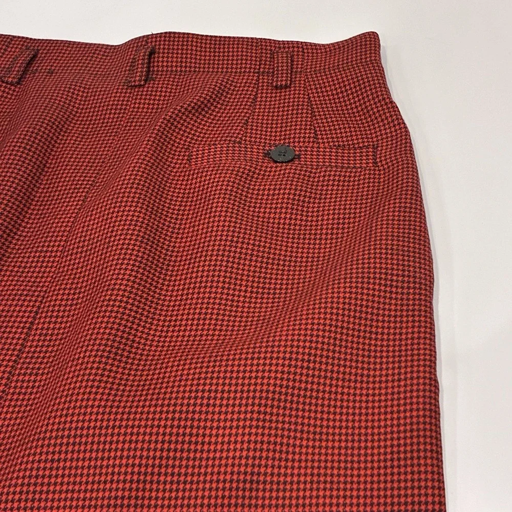 VTG‎ 90s Liz Claiborne Academia Wool Houndstooth Pencil Skirt Sz 8P Red Preppy